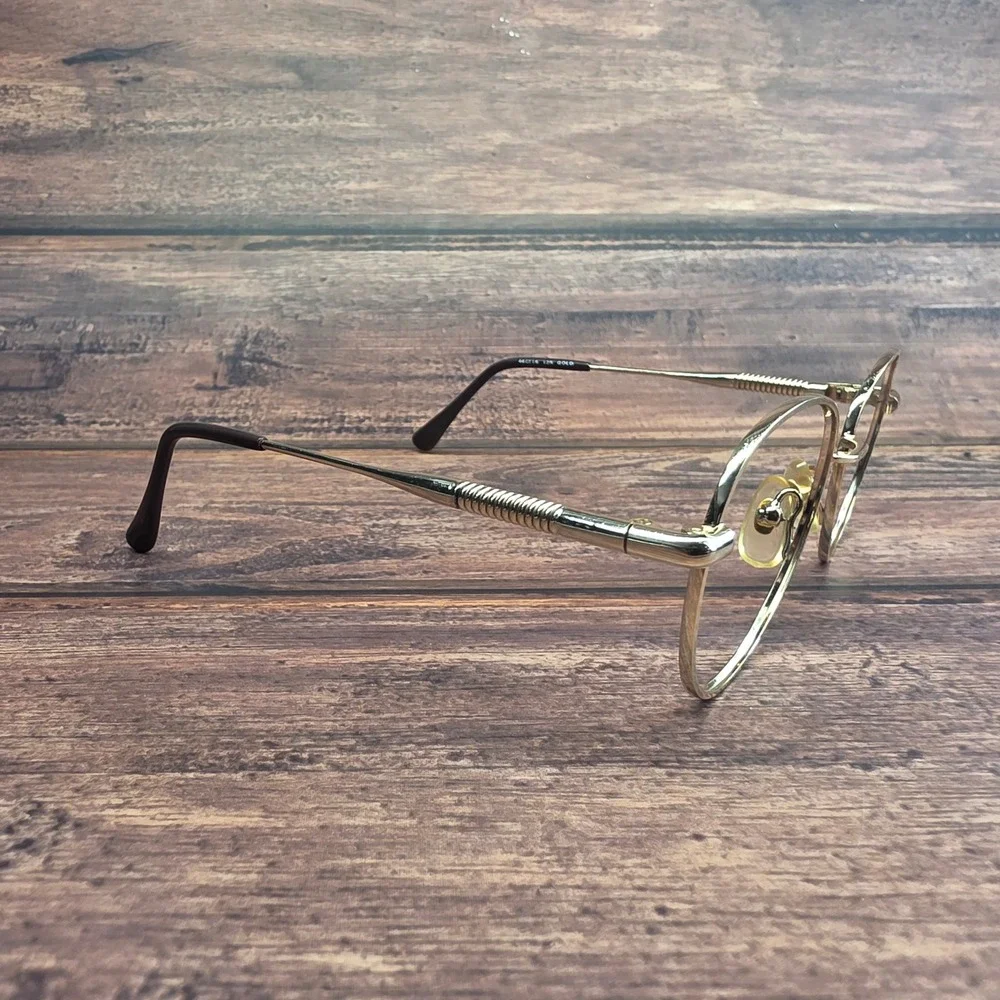 MM Kate Vintage Gold Oval Eyeglasses Frames 46-16-125 Korea Metal